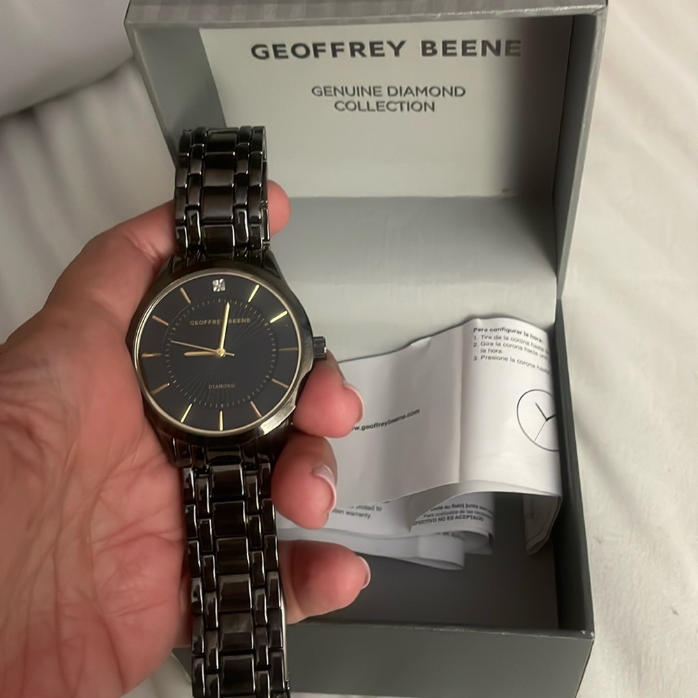 Geoffrey Beene genuine diamond collection men’s watch